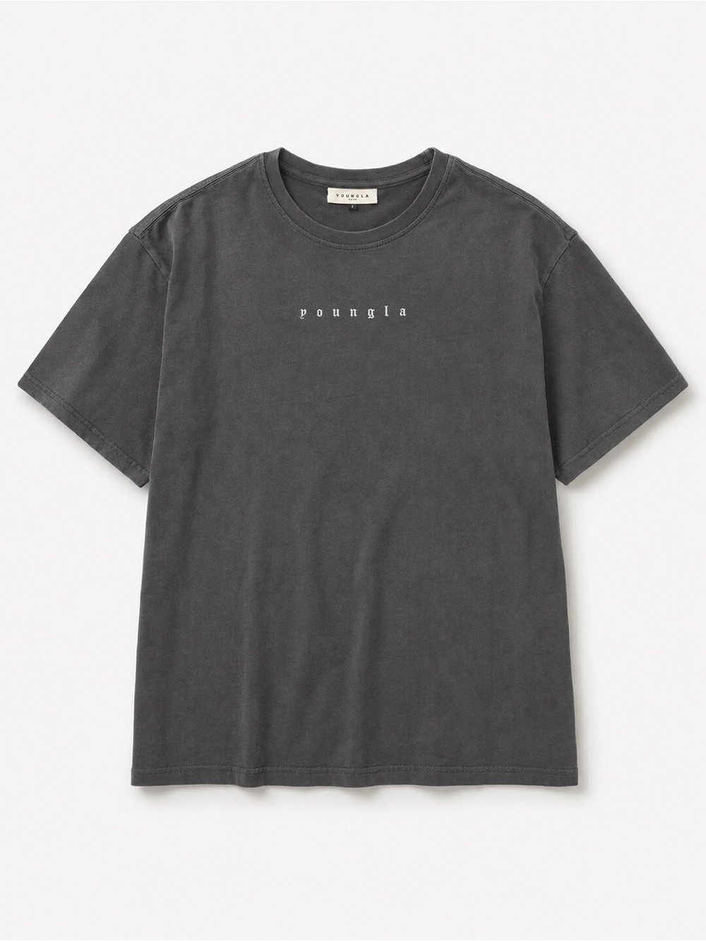 YoungLA Oversized Heavyweight T-Shirt Gray Minimal Logo Men’s XL 97% Cotton